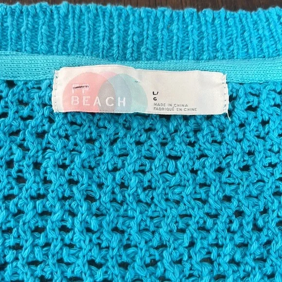 Free People Beach Blue Cropped Knit Cardigan - Picture 8 of 12